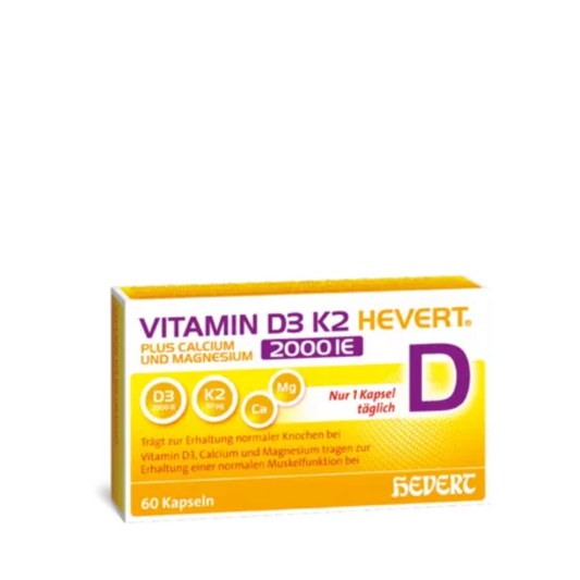Vitamin D3 K2 Hevert plus Calcium und Magnesium 2000 IE