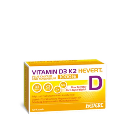 Vitamin D3 K2 Hevert plus Calcium und Magnesium 1000 IE