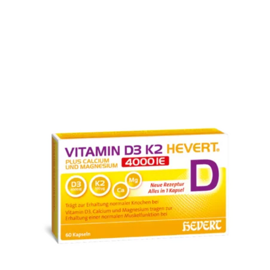 Vitamin D3 K2 Hevert plus Calcium und Magnesium 4000 IE