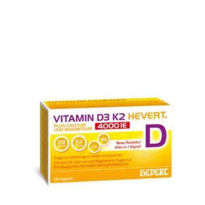 Vitamin D3 K2 Hevert plus Calcium und Magnesium 4000 IE